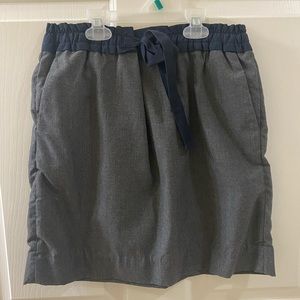 Gap Women's Gray & Navy Paperbag Bow Waist Skirt- Size XS NWOT
